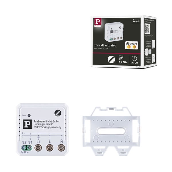 Unterputzaktor Smart Home Zigbee 3.0 On/Off Weiß