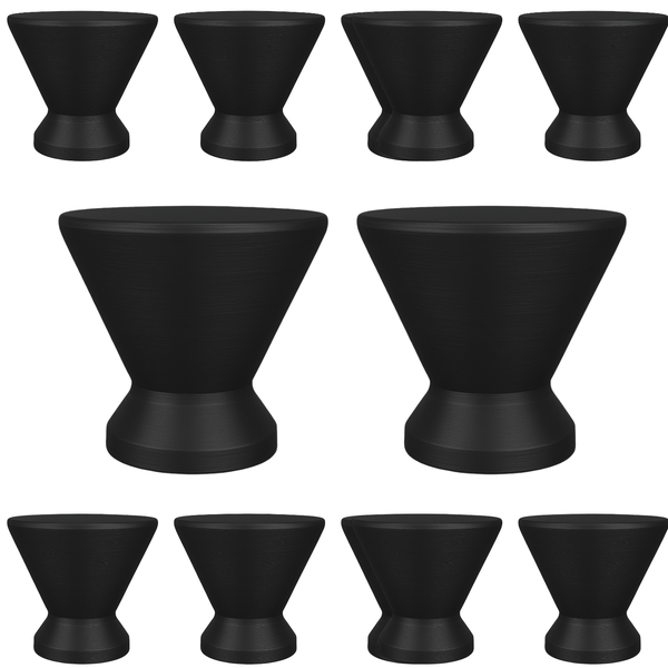 Schrankknopf / Möbelknopf Dover Schwarz 10 Stück