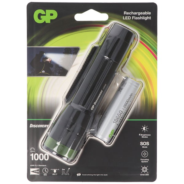 Taschenlampe CR42 1000lumen inklusive 18650 3,7V Li-Ion Akku