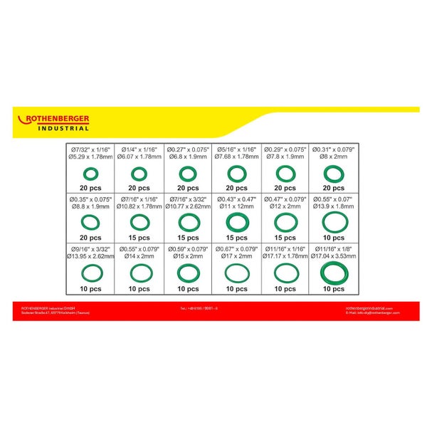 ROTHENBERGER Industrial O-Ring Set - Kältetechnik 270-teilig - 1500005014
