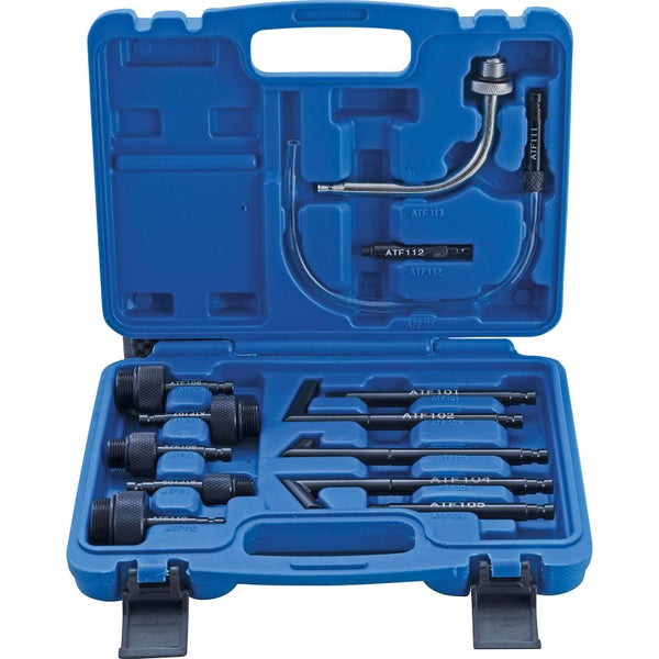 Getriebeöl-Befülladapter-Satz in blauem Kunststoffkoffer