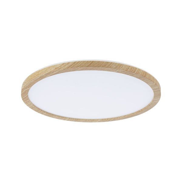 LED Panel Atria Shine Backlight IP44 rund 293mm 16W 1600lm 3000K Holzoptik