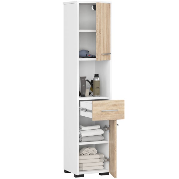 Hochschrank für das Badezimmer mit Schublade und Fächern