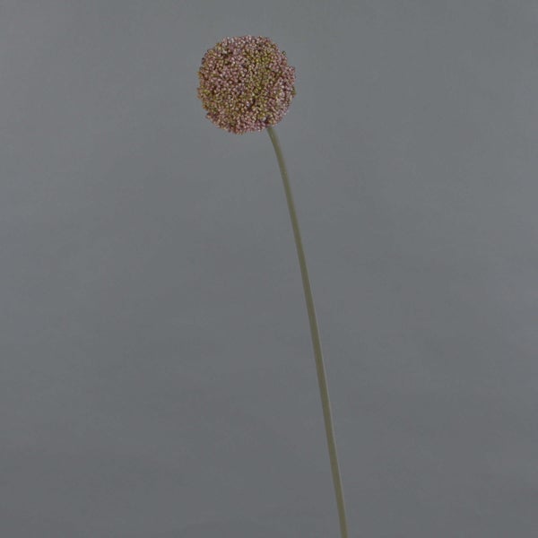 Künstliche Blume Allium mit violettem, kugelförmigem Blütenkopf und grünem Stiel.