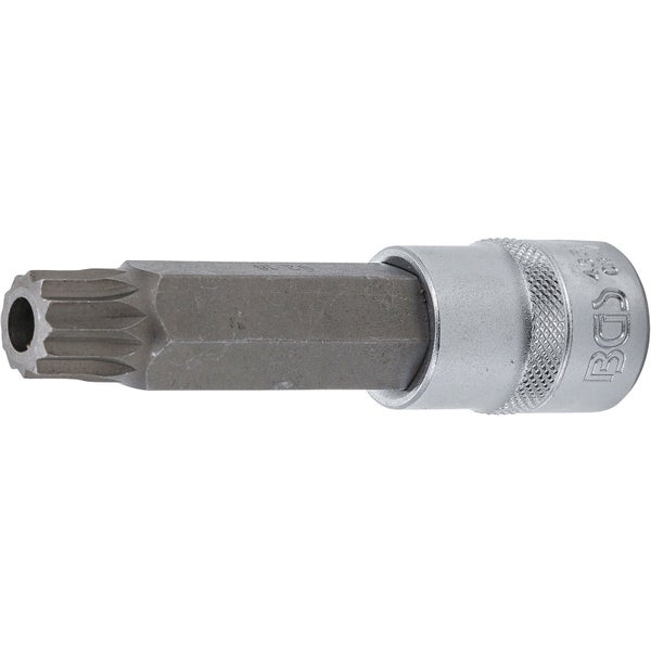 BGS Bit-Einsatz Länge 100 mm Antrieb Innenvierkant 12,5 mm (1/2) Innenvielzahn (für XZN) mit Bohrung M16 - 4357