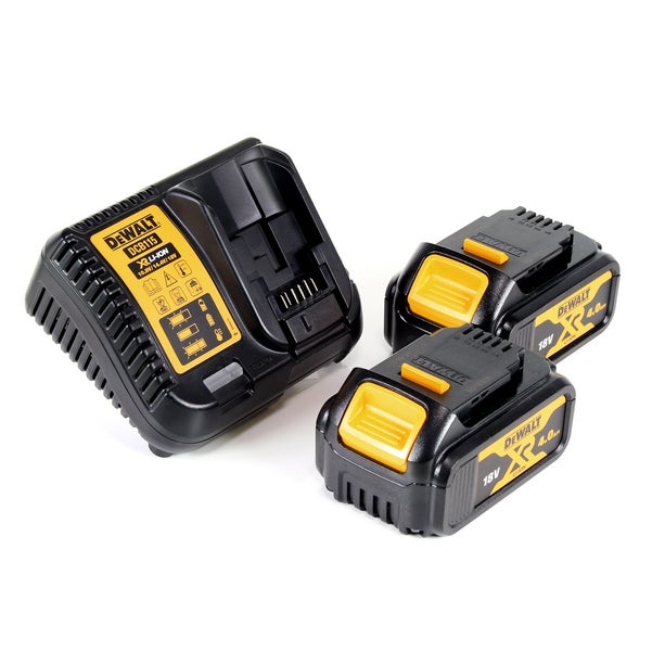 DeWalt Akku-Ladegerät DCB115 mit zwei 18 Volt XR Lithium-Ionen Akkus mit 4,0 Amperestunden.