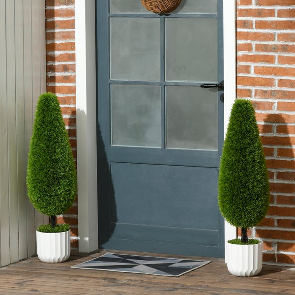 HOMCOM, Künstliche Pflanzen, Zimmerpflanze, 12L x 12B x 90H cm, PE, Grün