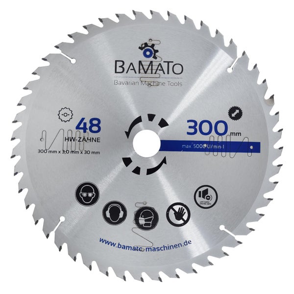BAMATO Kreissägeblatt mit 48 Zähnen, 300 Millimeter Durchmesser