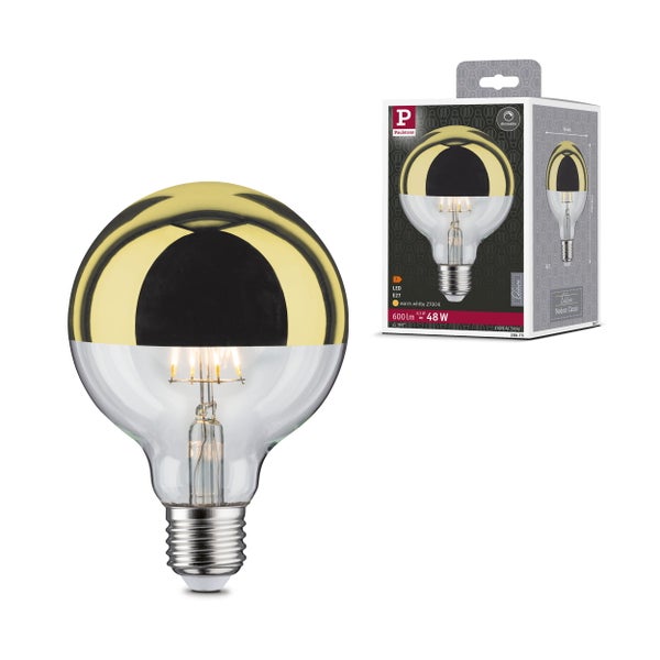 Modern Classic Edition Standard 230V LED Globe Kopfspiegel E27 G95 600lm 6,5W 2700K dimmbar Kopfspiegel Gold