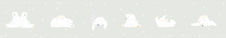 Illustrierte Bordüre mit Eisbären-Motiven