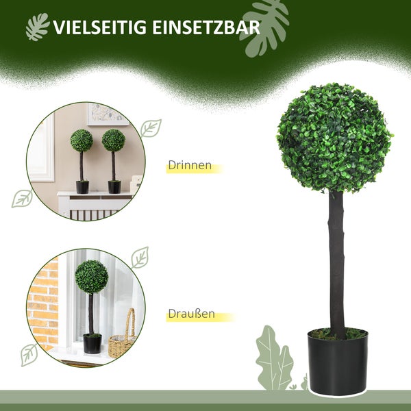 HOMCOM, Künstliche Pflanzen, Zimmerpflanze, 20L x 20B x 60H cm, PEVA, Grün