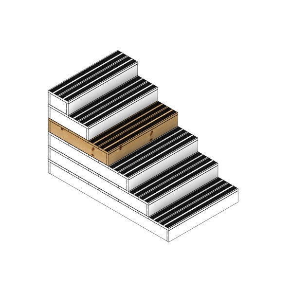 Blockstufen Holz modulierbar-6 Bretter B60cm H17cm