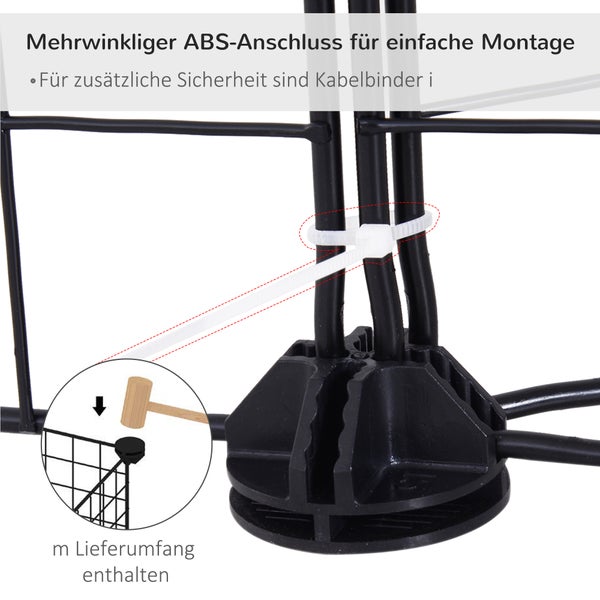 PawHut Gittergehege, Freigehege, 106 x 73 x 36 cm, Metall, Schwarz