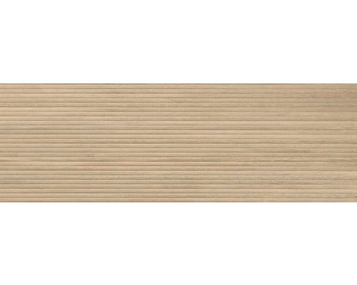 Keramikfliese mit Holzoptik und gerillter Oberfläche