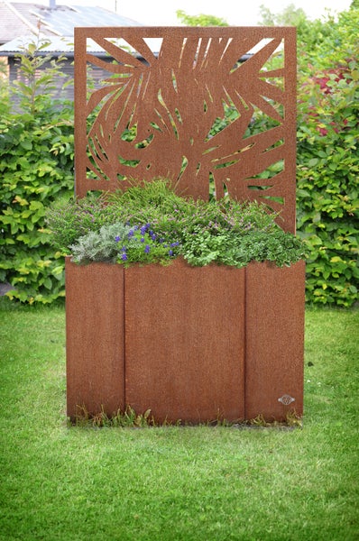 Sichtschutz Hochbeet ELEO Monterosso mit Adda 45 x 90 x 160 cm Cortenstahl