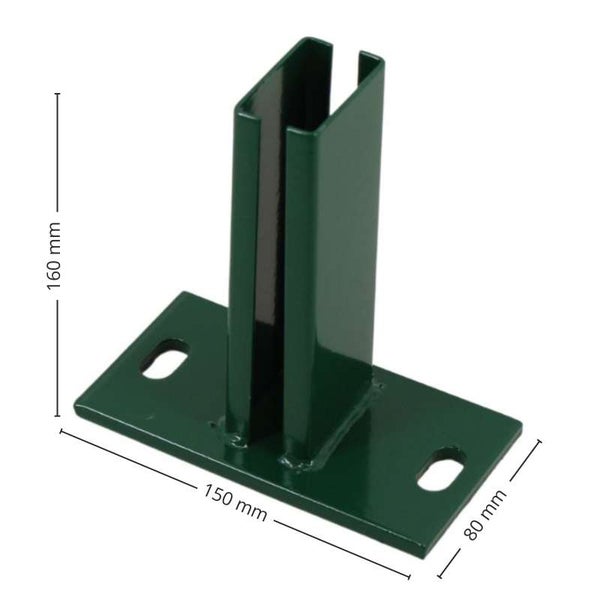 Metallpfostenhalterung mit Abmessungen 160 mm, 150 mm und 80 mm