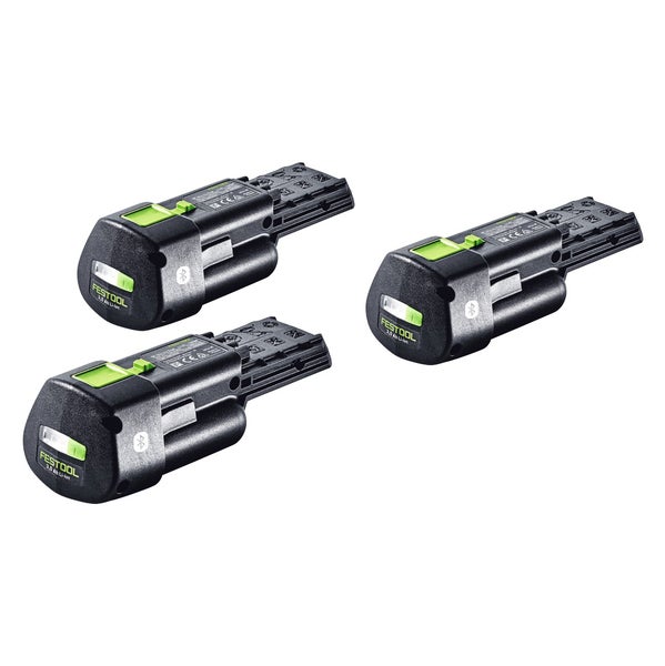 Festool Akku Set 3x BP 18 Li 3,0 Ergo I Akku 18 V 3,0 Ah / 3000 mAh Li-Ion ( 3x 577704 ) mit Ladestandanzeige