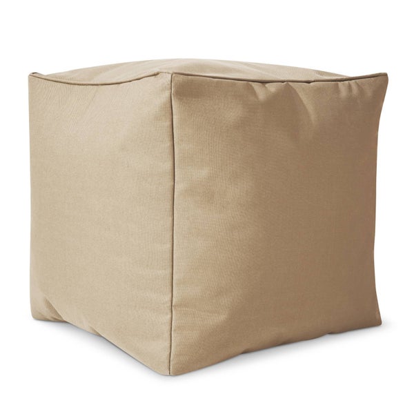 Green Bean Sitzsack-Hocker 40x40x40cm mit EPS-Perlen Füllung - Fußhocker Fußkissen Sitz-Pouf für Sitzsäcke - Bodenkissen für Kinder und Erwachsene - Fußablage Sitzkissen Sitzhocker Beige