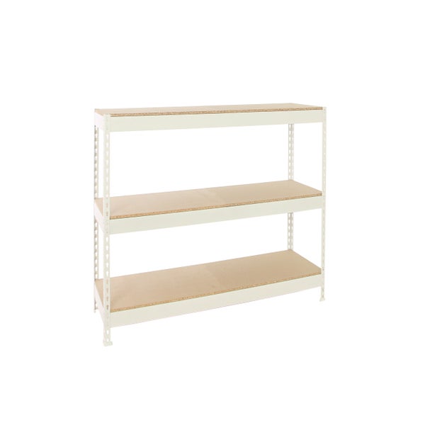 PROREGAL Schwerlastregal Mid Wood Yeti Three HxBxT 150x120x45 cm Fachlast 400 kg Weiß