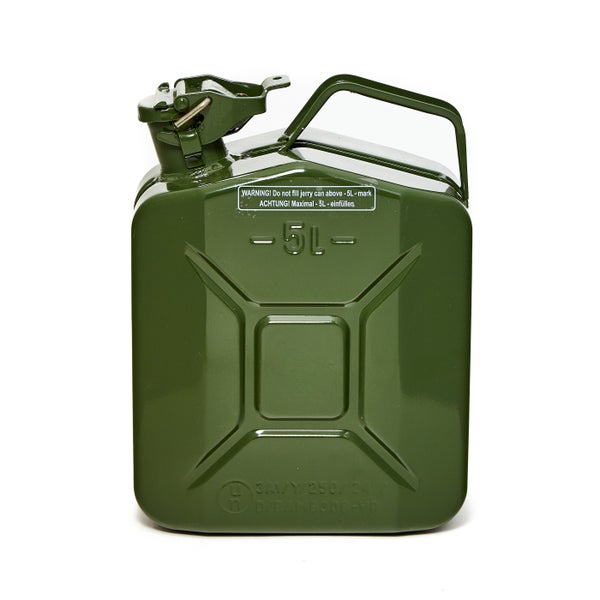 BW® Kraftstoffkanister Metall Benzinkanister 5 Liter - Olivgrün - RAL 6003 - TÜV-geprüft und UN-Zulassung - Made in Europe