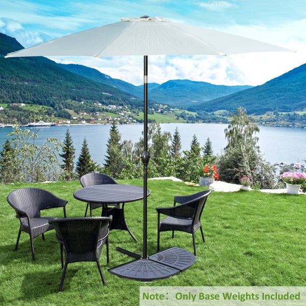Outsunny 2-tlg. Set Gewichte für Sonnenschirmständer Platten-Schirmständer Sonnenschirmbasis halbrund mit Handgriff Kunstharz + Metall Bronze 66 x 47 x 4,2 cm 30 kg
