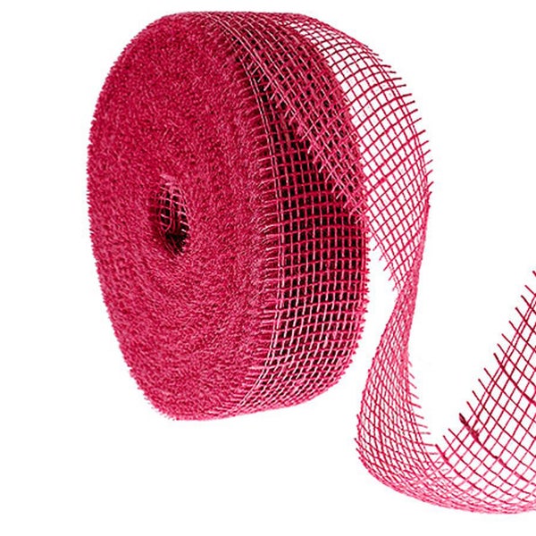 Rolle dekoratives Gitterband aus Jutematerial zum Basteln und Dekorieren.
