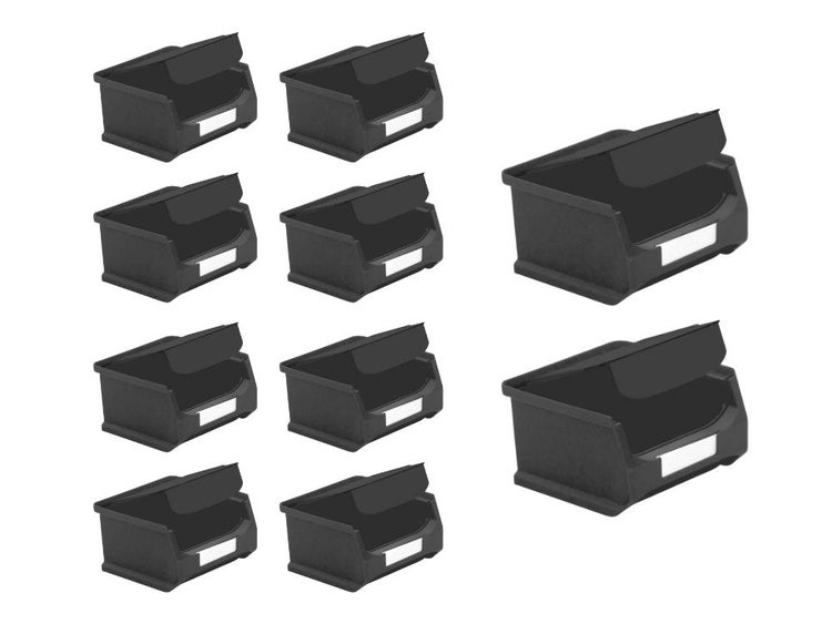PROREGAL SparSet 10 x Leitfähige Sichtlagerbox 1.0 Mit Abdeckung HxBxT 6 x 10 x 10 cm 0,4 Liter ESD Sichtlagerbehälter Sichtlagerkasten
