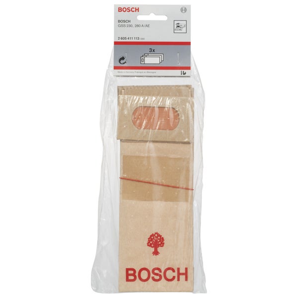 Bosch 3x Staubbeutel zu Schwingschleifern, Papier für GSS 230 / 280A / 280 AE - 2605411113