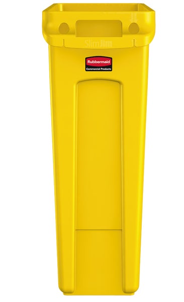PROREGAL Rubbermaid Slim Jim Mülleimer Mit Belüftungskanälen 87 Liter HxBxT 76,2 x 28 x 56 cm Gelb