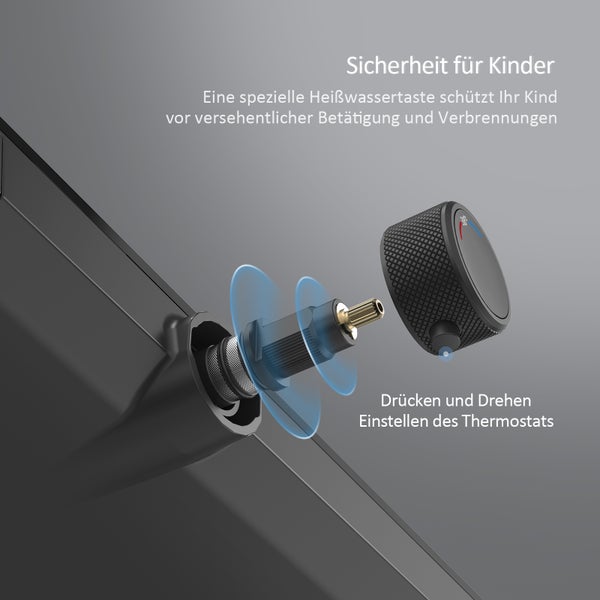 EMKE Duschsystem mit Thermostat, Duscharmatur Komplettset, 36 cm eckige Regendusche, 3 Wasserauslässe, Handbrause mit 3 Strahlarten, KTW-zertifiziert, 71 cm Ablagearmatur, 1,5 m Brauseschlauch, Matt Schwarz