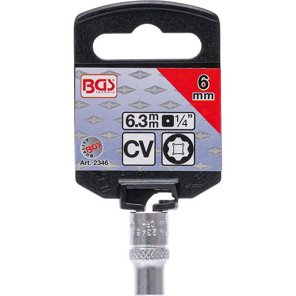 BGS Steckschlüssel-Einsatz Super Lock Antrieb Innenvierkant 6,3 mm (1/4) SW 6 mm - 2346