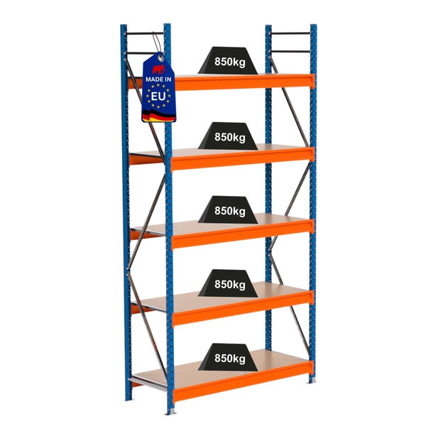 Regal mit fünf Fächern und 'Made in EU'-Label