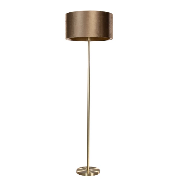 Stehlampe mit Lampenschirm und rundem Fuß