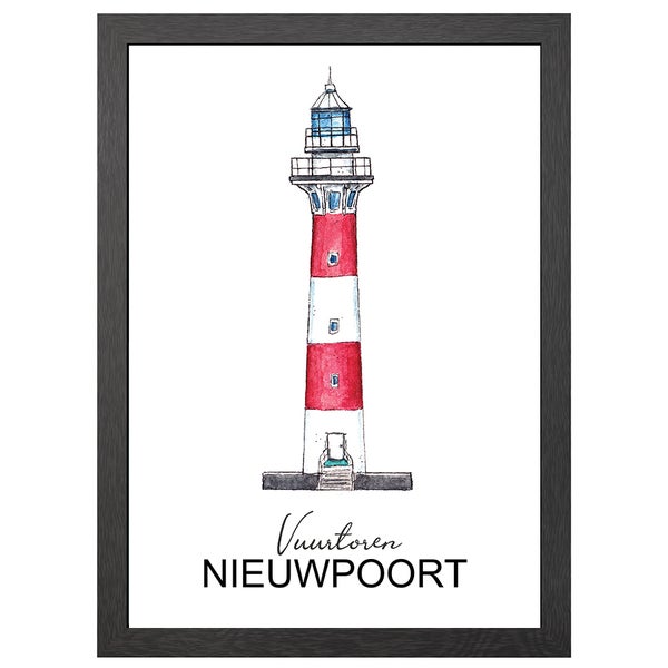 Leuchtturm Nieuwpoort Poster Im A2-Rahmen - Joyin