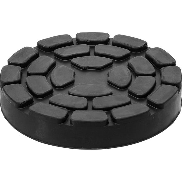 Runde Gummiauflage für Wagenheber und Hebebühnen mit profilierter Oberfläche.