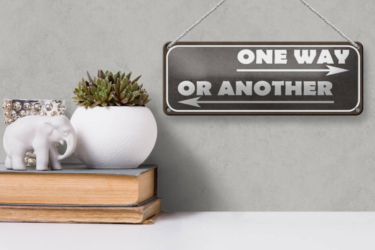 Blechschild Spruch 27x10cm one way or another Dekoration