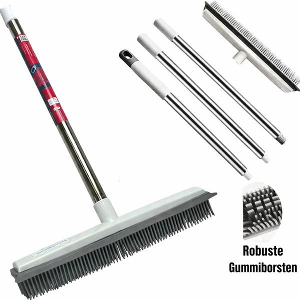 Bodenwischer mit Gummi Borsten und Teleskopstiel