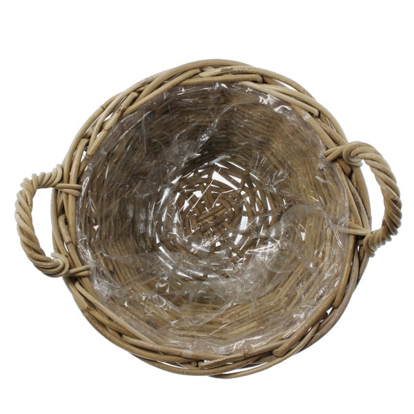 FRANK FLECHTWAREN | Pflanzkorb Rattan, mittel, RATTAN, ca. Ø 35 x 25 cm