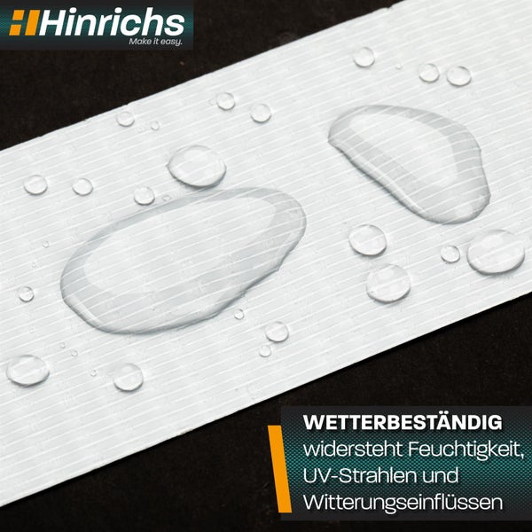 Hinrichs Panzertape Schwarz - 4 Rollen,  für Innen und außen - 50m x 50mm - Gratis Cuttermesser
