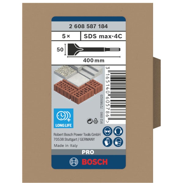 Bosch PRO SDS max-4C Spatmeißel-Set 50 x 400 mm - 2608587184