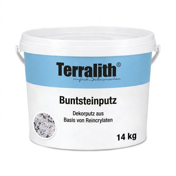 Terralith Buntsteinputz, Dekorputz auf Basis von Reinacrylaten, 14 Kilogramm Eimer.