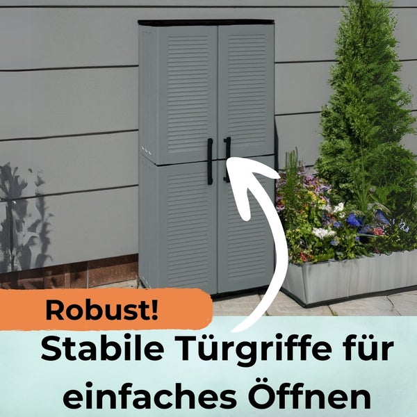 Besenschrank Kunststoff Haushaltsschrank Werkstatt Gartenschrank Putzschrank Wetterfest Hoch