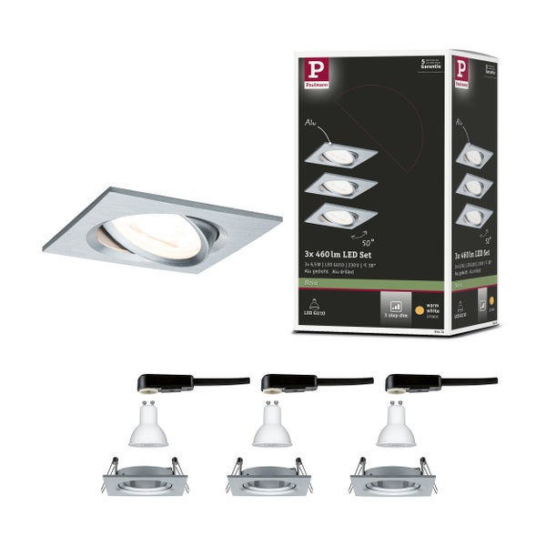 LED COB Streifen Set mit 250 Zentimetern Länge, dimmbar, inklusive Steckverbinder und selbstklebender Rückseite für einfache Montage.