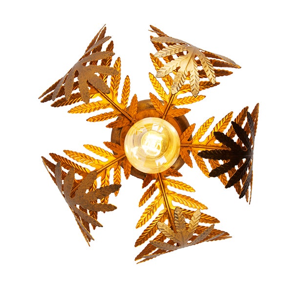 Deckenleuchte mit Blattdesign und Glühbirne