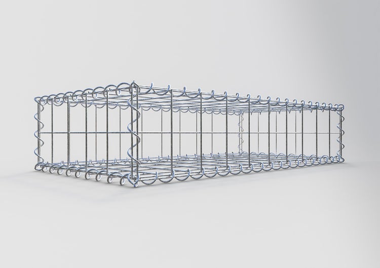 Gabione 100 cm x 20 cm x 50 cm (L x H x T), Maschenweite 10 cm x 10 cm, Spirale