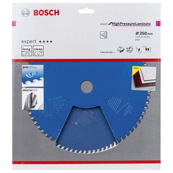 Bosch Kreissägeblatt Expert High Pressure Laminate, 250 Millimeter Durchmesser