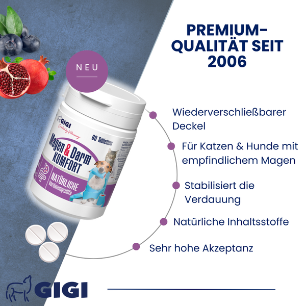 Gigi Magen und Darm Komfort Tabletten für Hunde und Katzen