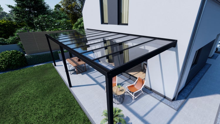 Terrassenüberdachung KD Alpha Anthrazit VSG in 400x300cm