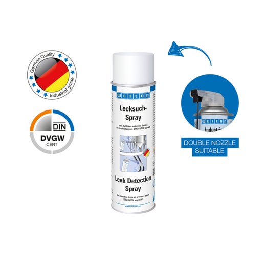 WEICON Lecksuch-Spray | Risse und Undichtigkeiten an Druckleitungen auffinden | 400 ml | weiß, milchig
