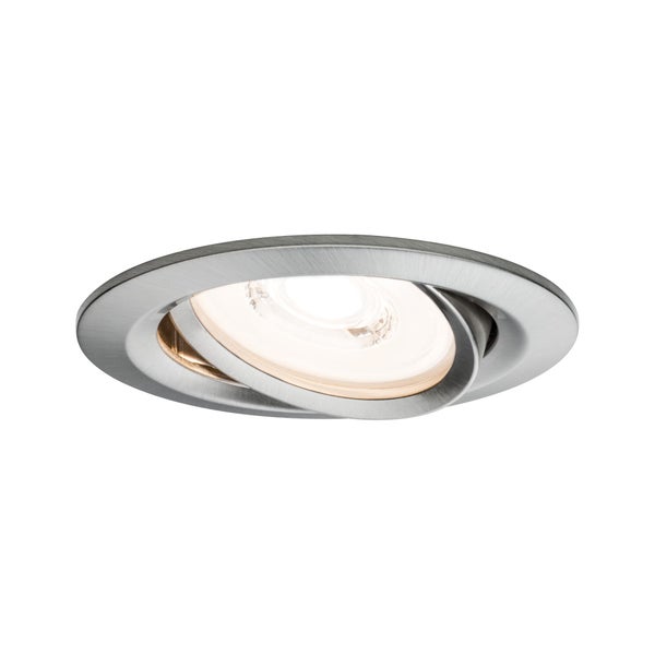 Premium LED Einbauleuchte Coin Basisset schwenkbar rund 84mm 50° Coin 3x6,3W 3x430lm 230V dimmbar 2700K Eisen gebürstet